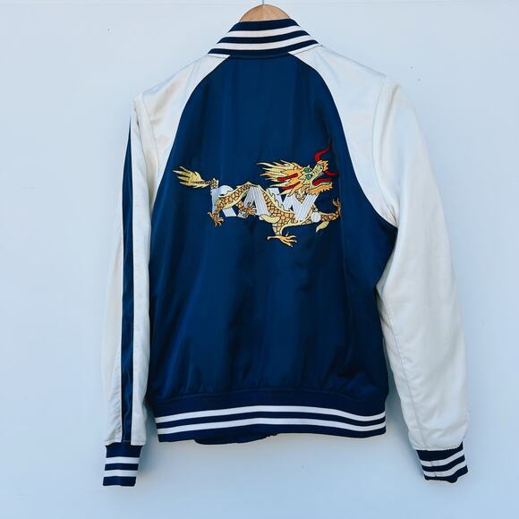 G-Star Raw Men’s Batt Tour Bomber Satin Dragon Navy Varsity Large GStar Shiny - Picture 3 of 12